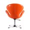 Manhattan Comfort Raspberry Faux Leather Adjustable Swivel Chair in Tangerine and Polished Chrome AC038-TR - alternate 3